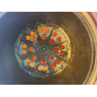 ANTIQUE VICTORIAN Red Satin Floral Patern GWTW Glass Parlor Lamp Base 10"H