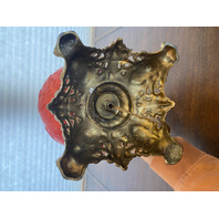 ANTIQUE VICTORIAN Red Satin Floral Patern GWTW Converted Parlor Lamp 16.75"H