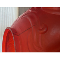 ANTIQUE VICTORIAN Red Satin Glass Leaf Pattern GWTW Parlor Oil Lamp 22.5"H