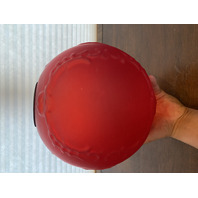 ANTIQUE VICTORIAN Red Satin CHERUB FACE GWTW Electric Parlor Lamp 23.5"H