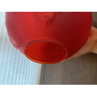 ANTIQUE VICTORIAN Red Satin CHERUB FACE GWTW Electric Parlor Lamp 23.5"H