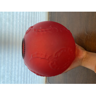 ANTIQUE VICTORIAN Red Satin CHERUB FACE GWTW Electric Parlor Lamp 23.5"H