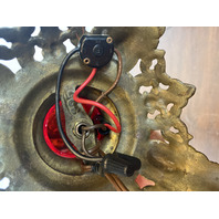 ANTIQUE VICTORIAN Red Satin CHERUB FACE GWTW Electric Parlor Lamp 23.5"H