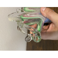 VTG Multicolored Murano Art Glass Freeform Napkin/Letter Holder Dish 7.75"L