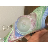 VTG Multicolored Murano Art Glass Freeform Napkin/Letter Holder Dish 7.75"L