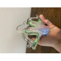 VTG Multicolored Murano Art Glass Freeform Napkin/Letter Holder Dish 7.75"L