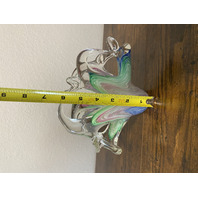 VTG Multicolored Murano Art Glass Freeform Napkin/Letter Holder Dish 7.75"L