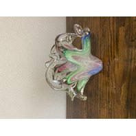 VTG Multicolored Murano Art Glass Freeform Napkin/Letter Holder Dish 7.75"L