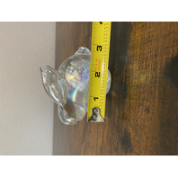 Iridescent Splatter Bunny/Rabbit Art Glass Paperweight 3"H