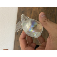 Iridescent Splatter Bunny/Rabbit Art Glass Paperweight 3"H