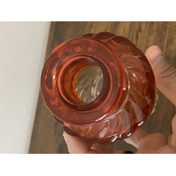 4 ANTIQUE BACCARAT Crystal DEPOSE Rose Tiente Bambous Tors Swirl Glass Dishes