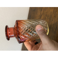 4 ANTIQUE BACCARAT Crystal DEPOSE Rose Tiente Bambous Tors Swirl Glass Dishes