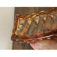 4 ANTIQUE BACCARAT Crystal DEPOSE Rose Tiente Bambous Tors Swirl Glass Dishes