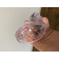 VTG Light Pink 2-Piece Rooster Art Glass Candy Dish 6.75"H