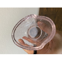 VTG Light Pink 2-Piece Rooster Art Glass Candy Dish 6.75"H