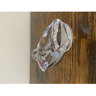 VTG DAUM FRANCE Clear Crystal Sitting Bullfrog Figurine SIGNED 3.25"H