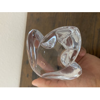 VTG DAUM FRANCE Clear Crystal Sitting Bullfrog Figurine SIGNED 3.25"H