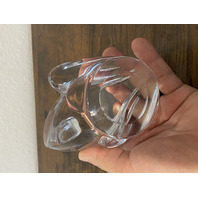 VTG DAUM FRANCE Clear Crystal Sitting Bullfrog Figurine SIGNED 3.25"H