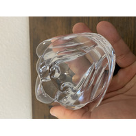 VTG DAUM FRANCE Clear Crystal Sitting Bullfrog Figurine SIGNED 3.25"H