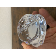 VTG DAUM FRANCE Clear Crystal Sitting Bullfrog Figurine SIGNED 3.25"H