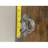 VTG DAUM FRANCE Clear Crystal Sitting Bullfrog Figurine SIGNED 3.25"H