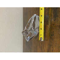 VTG DAUM FRANCE Clear Crystal Sitting Bullfrog Figurine SIGNED 3.25"H