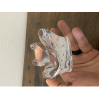 VTG DAUM FRANCE Clear Crystal Sitting Bullfrog Figurine SIGNED 3.25"H