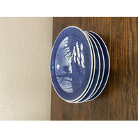 SET Of 5 VTG Royal Copenhagen Blue & White Collector Plates 7.25"W DENMARK