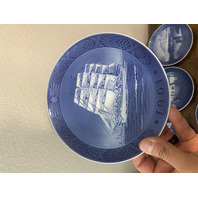 SET Of 5 VTG Royal Copenhagen Blue & White Collector Plates 7.25"W DENMARK