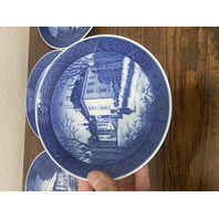 SET Of 5 VTG Royal Copenhagen Blue & White Collector Plates 7.25"W DENMARK