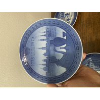 SET Of 5 VTG Royal Copenhagen Blue & White Collector Plates 7.25"W DENMARK
