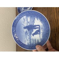 SET Of 5 VTG Royal Copenhagen Blue & White Collector Plates 7.25"W DENMARK