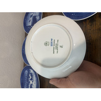SET Of 5 VTG Royal Copenhagen Blue & White Collector Plates 7.25"W DENMARK