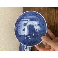 SET Of 5 VTG Royal Copenhagen Blue & White Collector Plates 7.25"W DENMARK