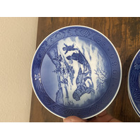 5 VTG Royal Copenhagen Blue & White Christmas Collector Plates 7.25"W DENMARK