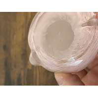 VTG Pink Swirl Art Glass Sitting Rabbit/Bunny W/Gold Specs 3.5"H