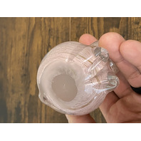 VTG Pink Swirl Art Glass Sitting Rabbit/Bunny W/Gold Specs 3.5"H