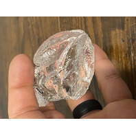 Clear Realistic Looking Crystal Art Glass Frog Paperweight  2.25"L