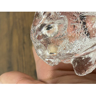 Clear Realistic Looking Crystal Art Glass Frog Paperweight  2.25"L