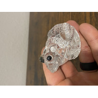 Clear Realistic Looking Crystal Art Glass Frog Paperweight  2.25"L