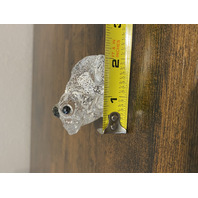 Clear Realistic Looking Crystal Art Glass Frog Paperweight  2.25"L