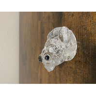 Clear Realistic Looking Crystal Art Glass Frog Paperweight  2.25"L