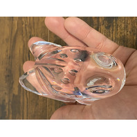 VTG WATERFORD Crystal Clear Sitting Frog/Toad Figurine SIGNED 4"L