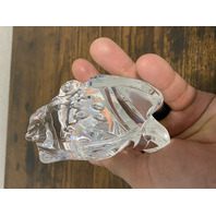 VTG WATERFORD Crystal Clear Sitting Frog/Toad Figurine SIGNED 4"L