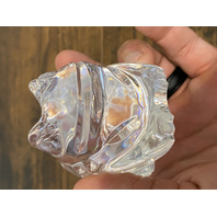 VTG WATERFORD Crystal Clear Sitting Frog/Toad Figurine SIGNED 4"L