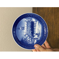 5 VTG Royal Copenhagen Blue & White Christmas Collector Plates 7.25"W DENMARK