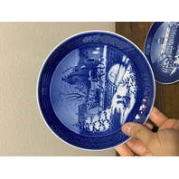 5 VTG Royal Copenhagen Blue & White Christmas Collector Plates 7.25"W DENMARK