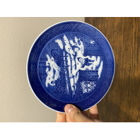 6 VTG Royal Copenhagen Blue & White Christmas Collector Plates 7.25"W DENMARK