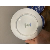 6 VTG Royal Copenhagen Blue & White Christmas Collector Plates 7.25"W DENMARK