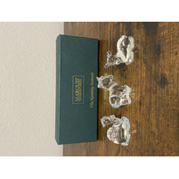 SET(3) MARQUIS By WATERFORD Crystal THE NATIVITY ANIMALS Figurines SIGNED W/BOX
